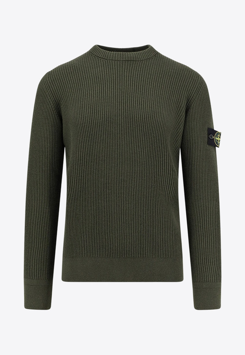 Stone Island Logo Patch Ribbed Sweater Green K2S155100053S00C2V0054_Military Green_29839003
