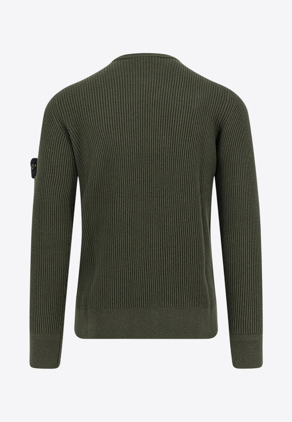 Stone Island Logo Patch Ribbed Sweater Green K2S155100053S00C2V0054_Military Green_29839003