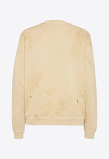 Dsquared2 Brothers Body Shop Patch Distressed Sweatshirt Beige S74GU0900S25030112_Champagne_29842957