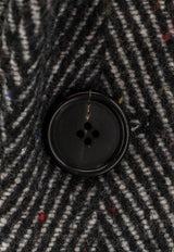 Givenchy Single-Breasted Long Herringbone Coat Black BMC090165K004_Black_29841707