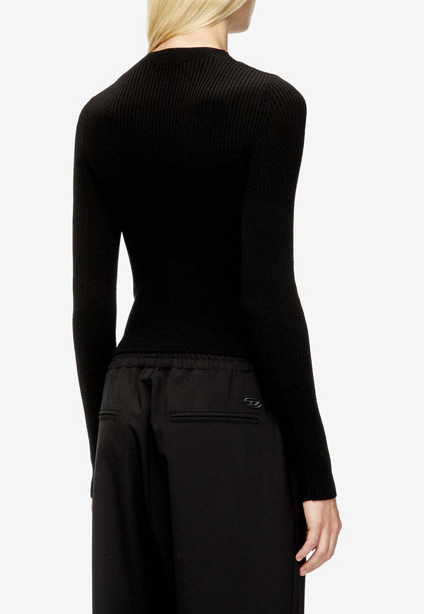Diesel M-Olina Wool Sweater with Cut-Out Black A189040PLBF9XX_Black_29845605