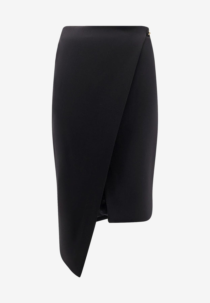 Elisabetta Franchi Asymmetrical Wrap Skirt Black GO13556E2110_Nera_29842642