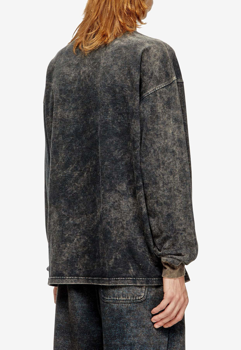 Diesel T-Boxt Long-Sleeved Distressed T-shirt Black A186440AGBY9XXA_Black_29842282