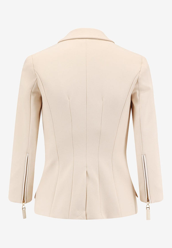 Elisabetta Franchi Double-Breasted Cropped Blazer Cream GI17456E2DZ9_Milk_29848750