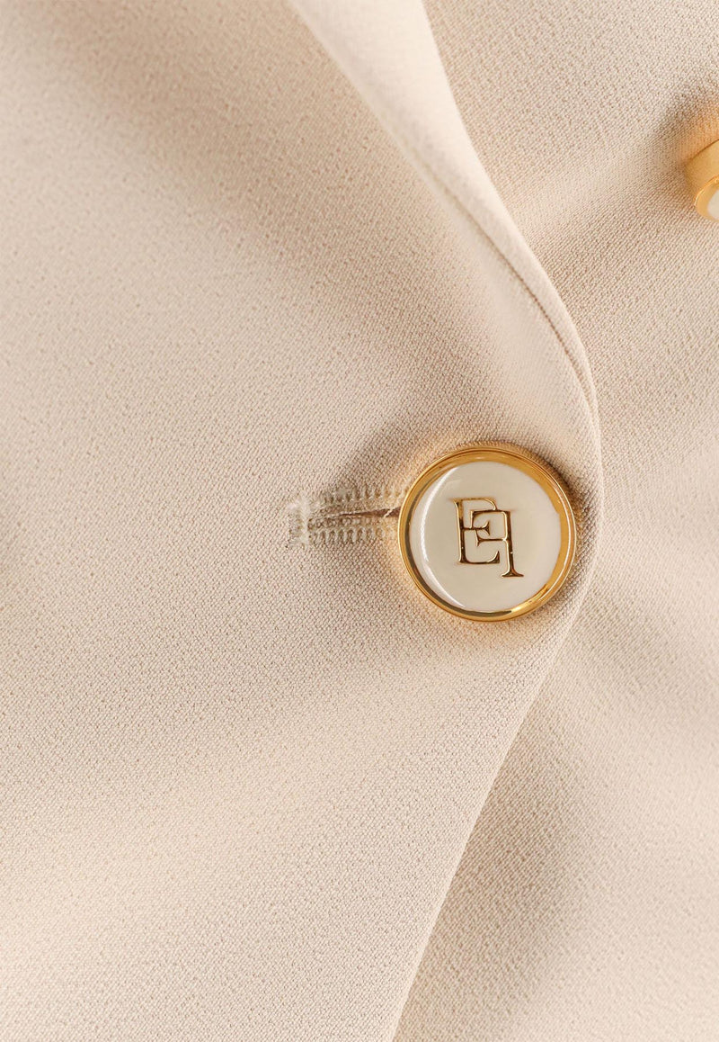 Elisabetta Franchi Double-Breasted Cropped Blazer Cream GI17456E2DZ9_Milk_29848750