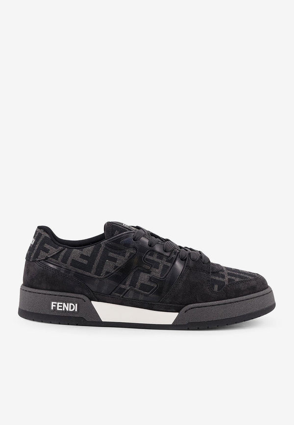 Fendi Match FF Jacquard and Suede Sneakers Gray 7E1688AQ6IF1R71_DK GREY+GRIG.NER+BIA_29852998