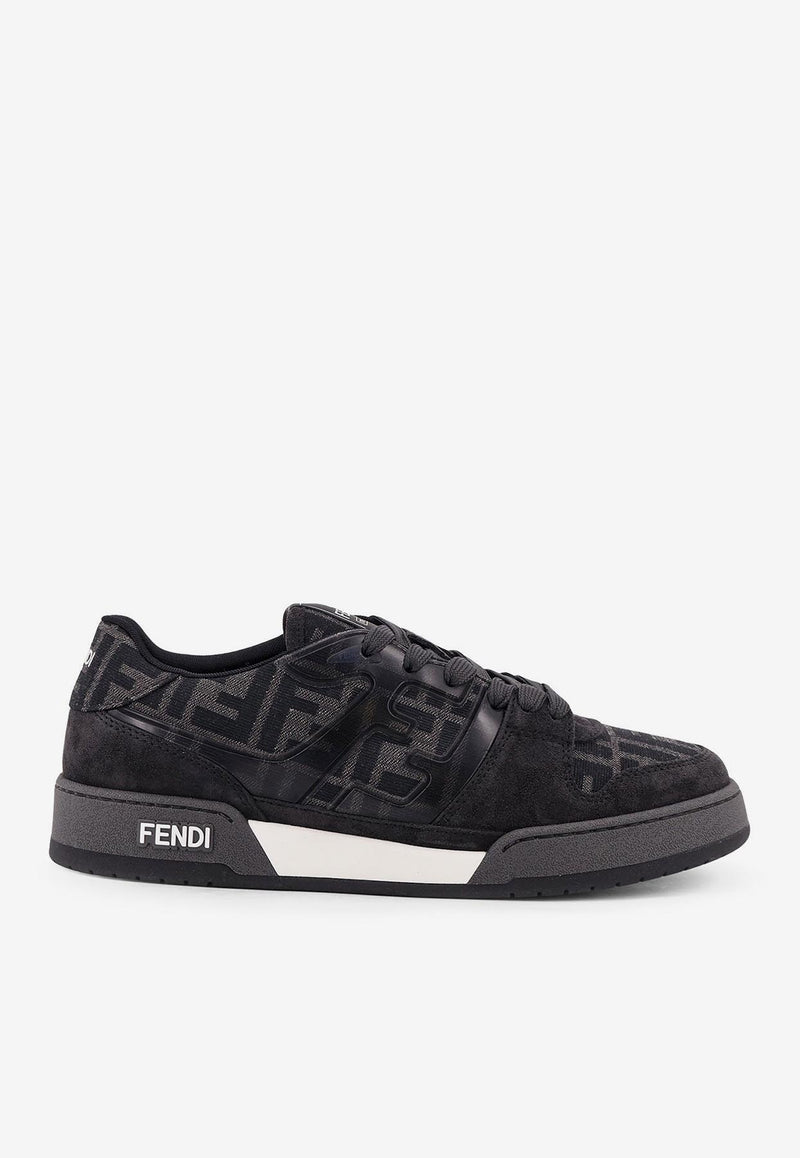 Fendi Match FF Jacquard and Suede Sneakers Gray 7E1688AQ6IF1R71_DK GREY+GRIG.NER+BIA_29852998