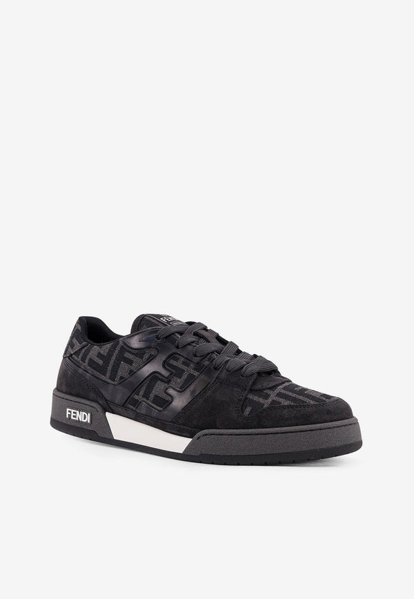 Fendi Match FF Jacquard and Suede Sneakers Gray 7E1688AQ6IF1R71_DK GREY+GRIG.NER+BIA_29852998