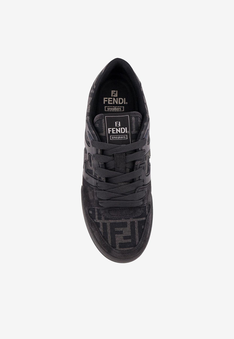Fendi Match FF Jacquard and Suede Sneakers Gray 7E1688AQ6IF1R71_DK GREY+GRIG.NER+BIA_29852998