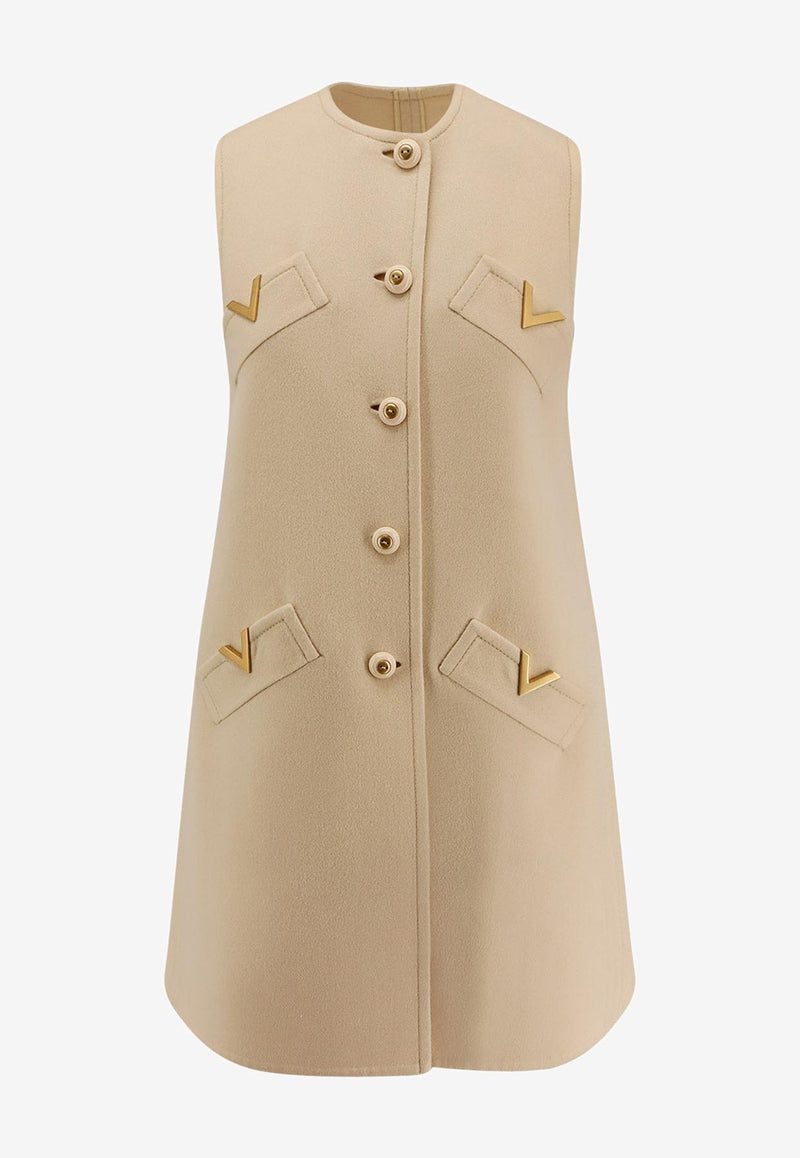 Valentino Wool and Cashmere Mini Dress Beige 7B3CF7T06JAET5_BETULLA_29842320