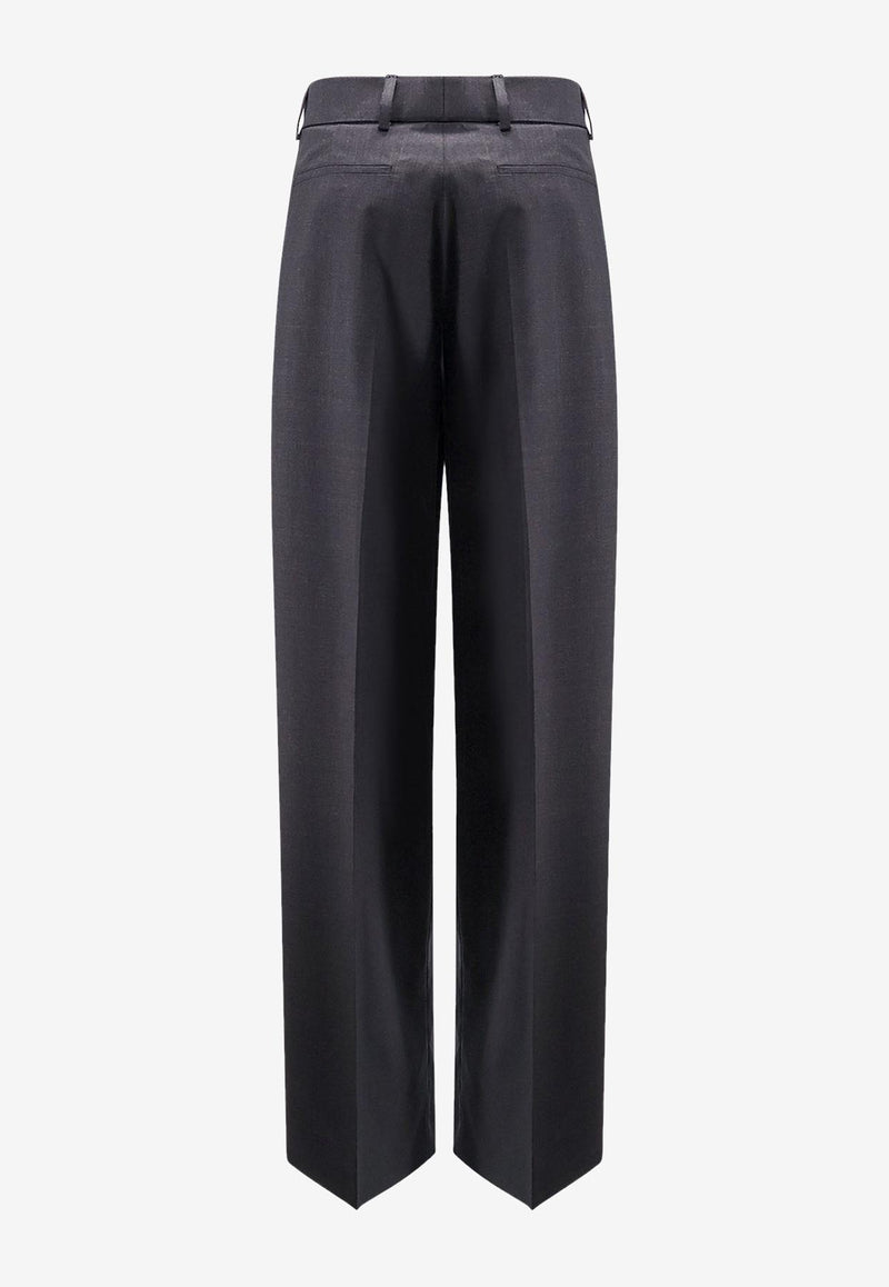 Gucci Logo Embroidered Wool Pants Gray 836760Z7ATK1054_ARDESIA GREY_29851443