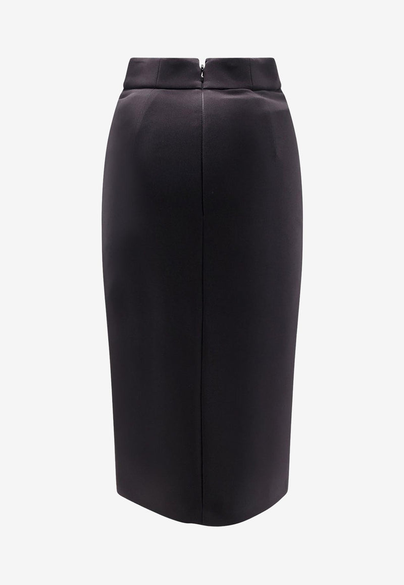 Elisabetta Franchi Zipped Satin Midi Skirt Black GO13456E2110_Nera_29841862