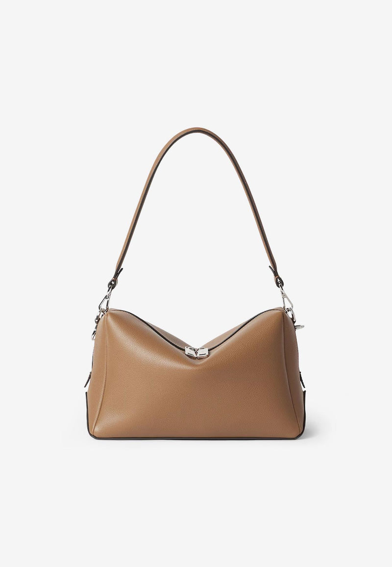 Fendi Medium Lui Grained Leather Shoulder Bag Brown 7VA672ASIHF1TR0_SCOIATTOLO+PAL_29850520