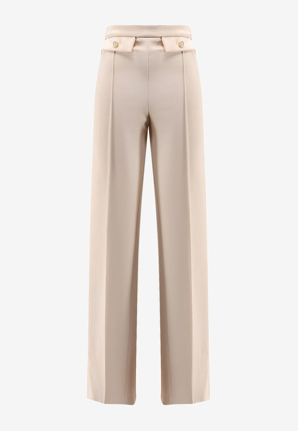 Elisabetta Franchi Straight-Leg Tailored Pants Cream PA12156E2DZ9_Milk_29843920