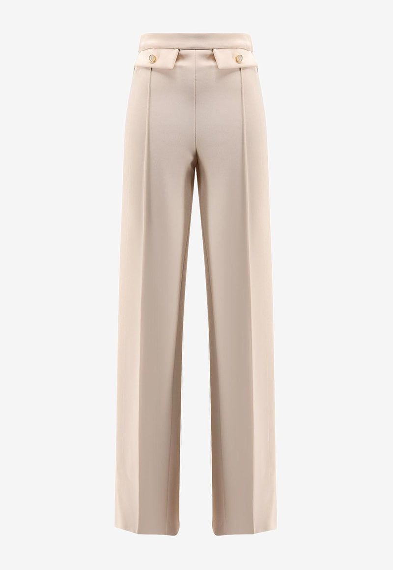 Elisabetta Franchi Straight-Leg Tailored Pants Cream PA12156E2DZ9_Milk_29843920