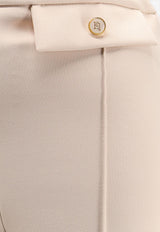 Elisabetta Franchi Straight-Leg Tailored Pants Cream PA12156E2DZ9_Milk_29843920