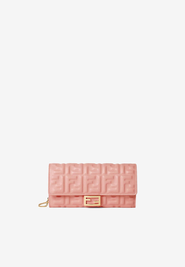 Fendi Baguette FF Embossed Leather Clutch Bag Pink 8M0365AAJDF13VM_MACARON+OS_29854000