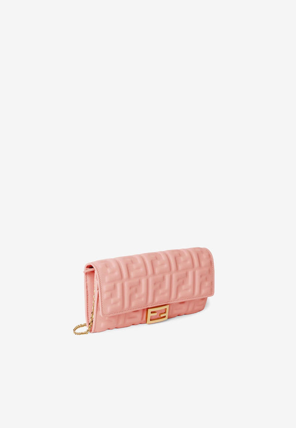 Fendi Baguette FF Embossed Leather Clutch Bag Pink 8M0365AAJDF13VM_MACARON+OS_29854000