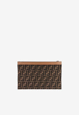 Fendi Medium FF Jacquard Flat Clutch Brown 7N0134AFBVF1HRM_TAB.MR+SAND+P_29853210