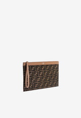 Fendi Medium FF Jacquard Flat Clutch Brown 7N0134AFBVF1HRM_TAB.MR+SAND+P_29853210