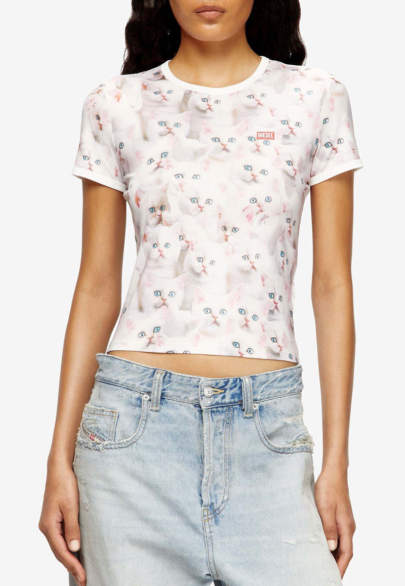 Diesel T-Unclau Cat Print T-shirt White A185550JLCC100A_White_29848342