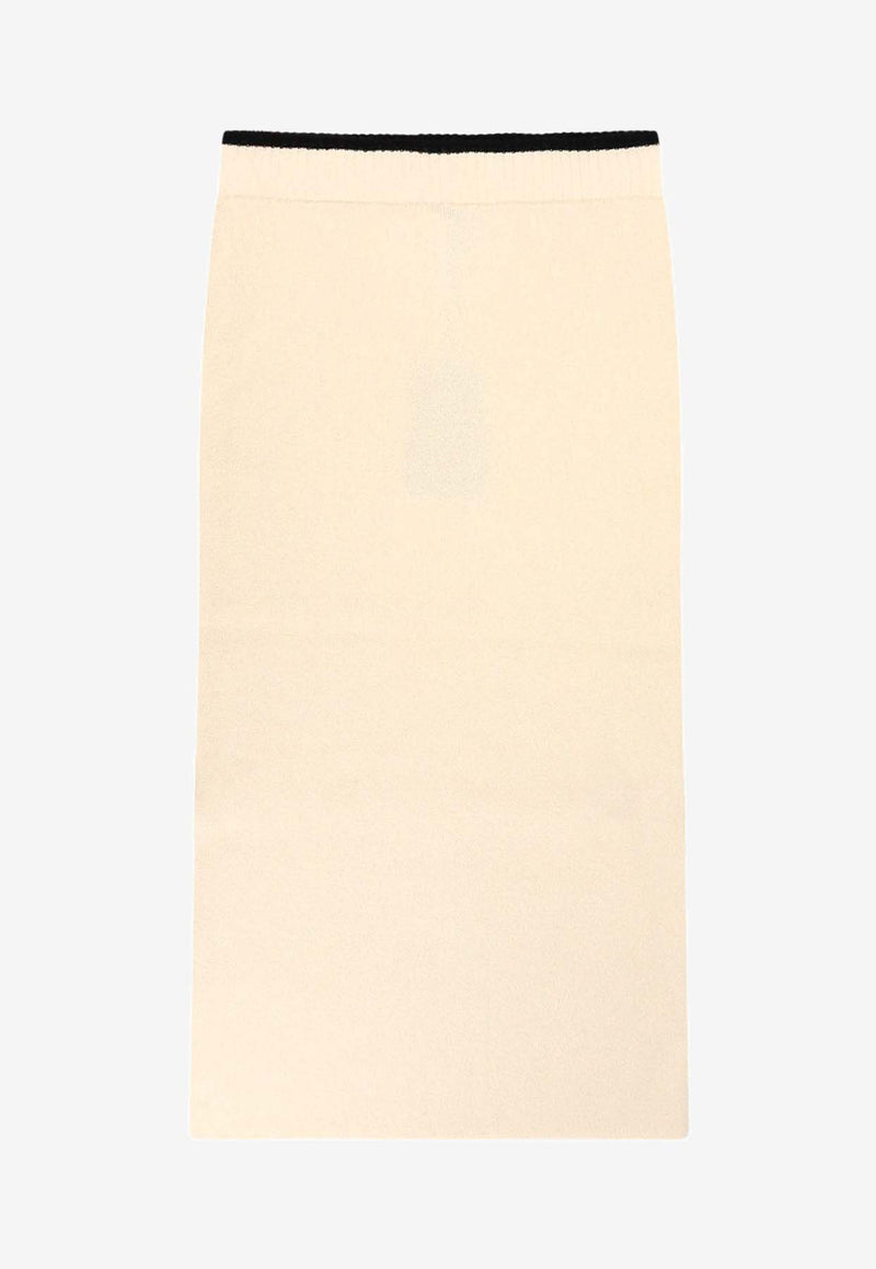 PINKO Wool-Blend Midi Skirt Cream 105489A2Q9Z13_White_29843103