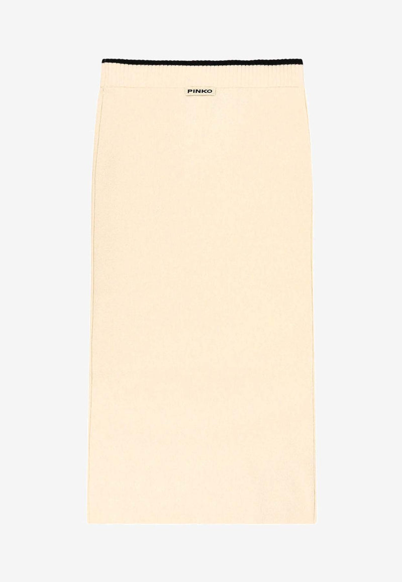 PINKO Wool-Blend Midi Skirt Cream 105489A2Q9Z13_White_29843103