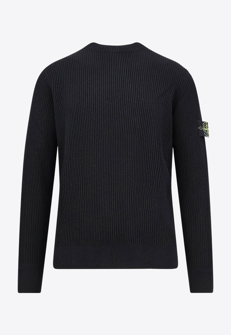 Stone Island Logo Patch Wool Sweater Black K2S155100053S00C2V0029_Black_29842403
