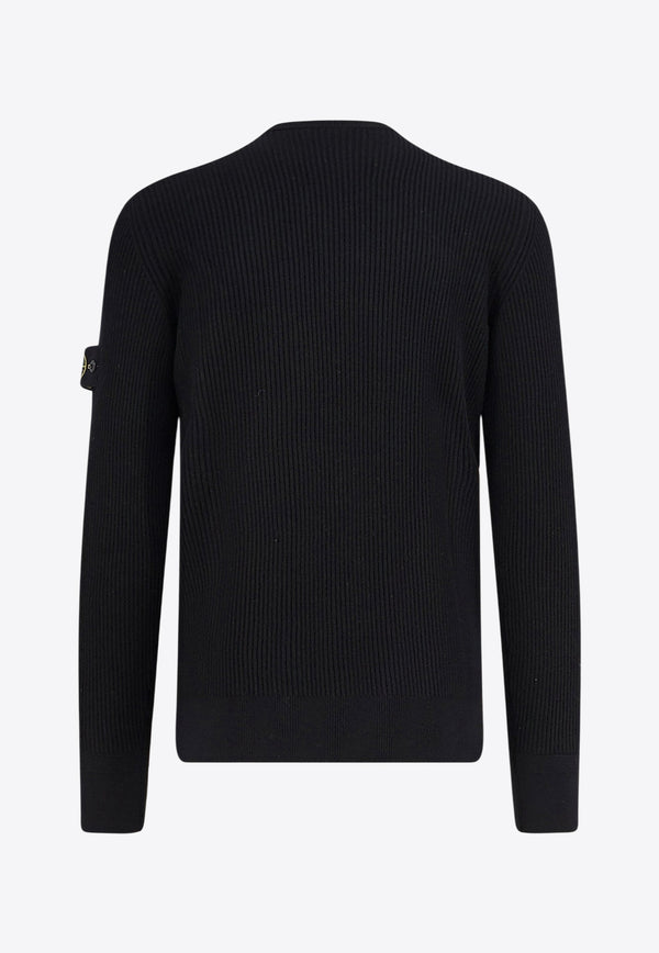 Stone Island Logo Patch Wool Sweater Black K2S155100053S00C2V0029_Black_29842403
