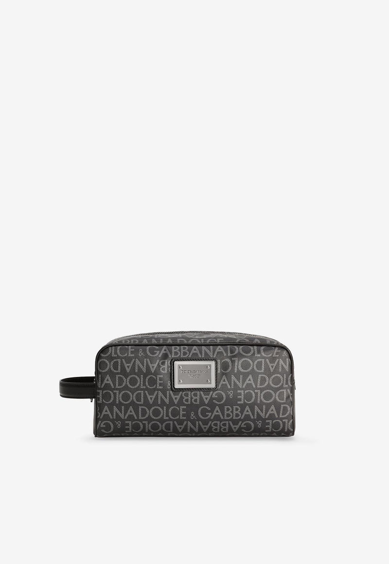 Dolce & Gabbana Coated Jacquard Pouch Bag Black BT0989AJ7058B969_NERO GRIGIO_29840365
