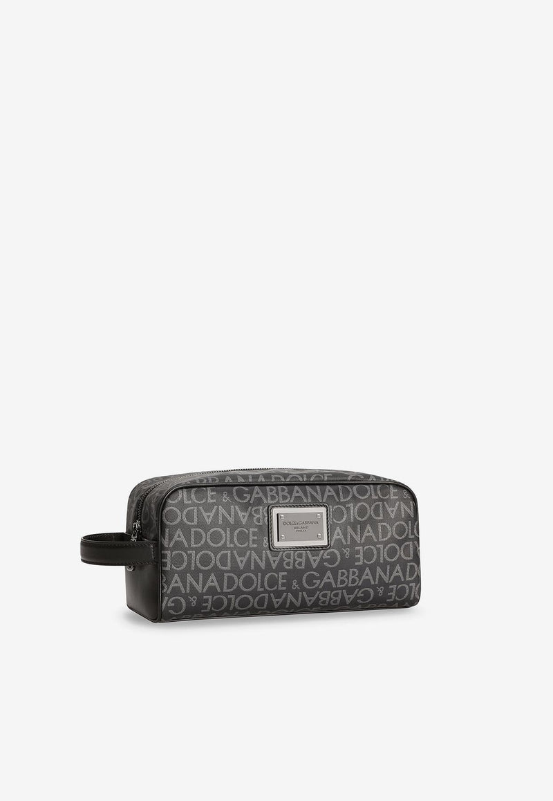 Dolce & Gabbana Coated Jacquard Pouch Bag Black BT0989AJ7058B969_NERO GRIGIO_29840365