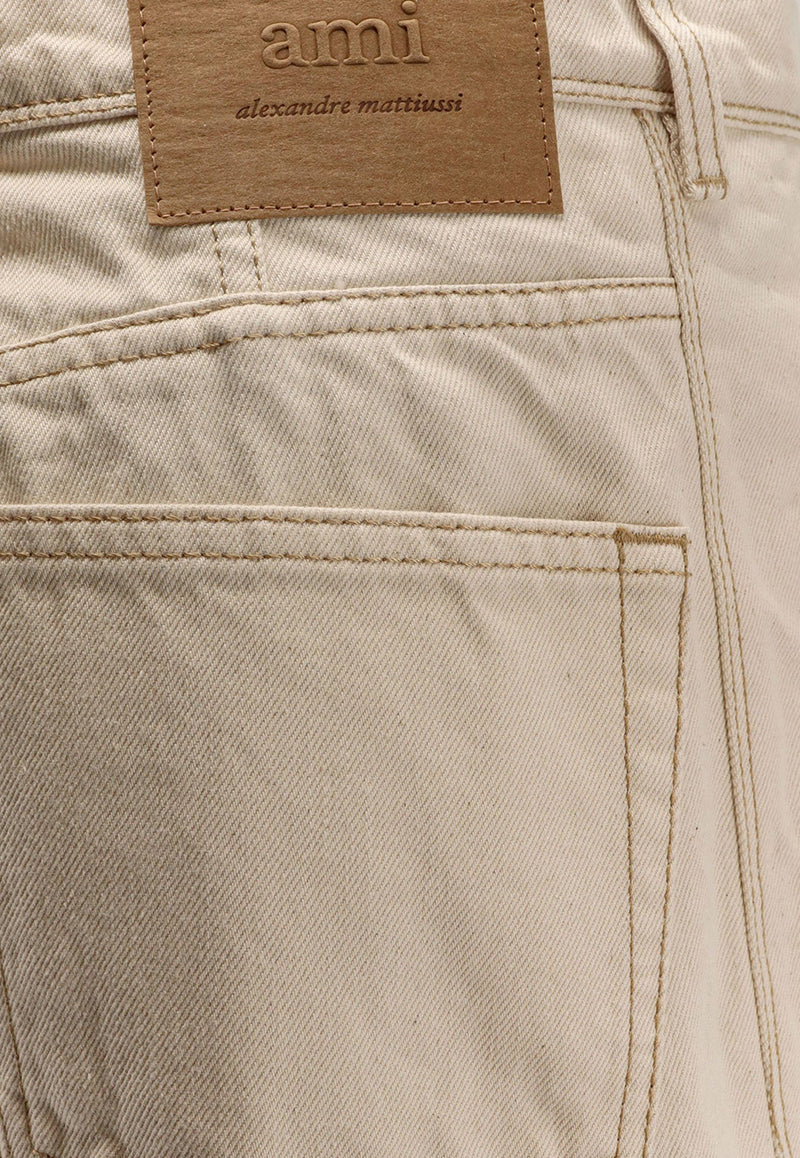 AMI PARIS Essential Wide-Leg Jeans HTR820DE0106150_Beige_29840435