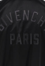 Givenchy Logo Embroidered Leather and Satin Bomber Jacket Black BM01DZ6Y3Z075_Black_29840743