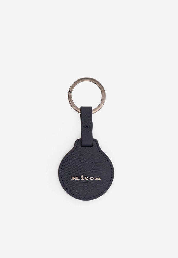 Kiton Ciro Paone Logo Lettering Leather Keyring Blue UPEA049N0126902BLU VERDE PETROLIO_Blue_29846851