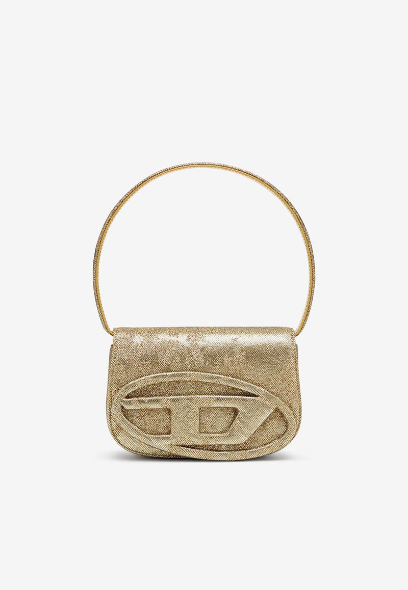 Diesel Oval-D Logo Glittered Denim Shoulder Bag Gold X08396P5126H0500_Denim_29844218