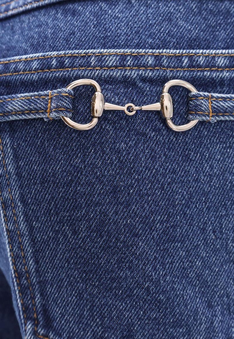 Gucci Straight-Leg Jeans with Metal Horsebit Denim 835215XDDCX4447_BLUE/MIX_29850832