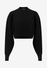 Tom Ford Sculptural Cropped Sweater Black MAK1414YAX983LB999_Black_30005185