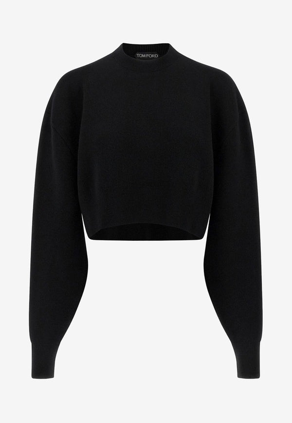Tom Ford Sculptural Cropped Sweater Black MAK1414YAX983LB999_Black_30005185