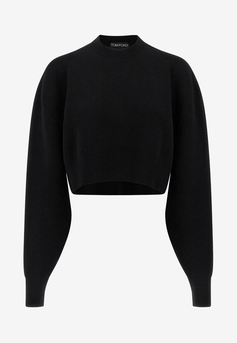 Tom Ford Sculptural Cropped Sweater Black MAK1414YAX983LB999_Black_30005185