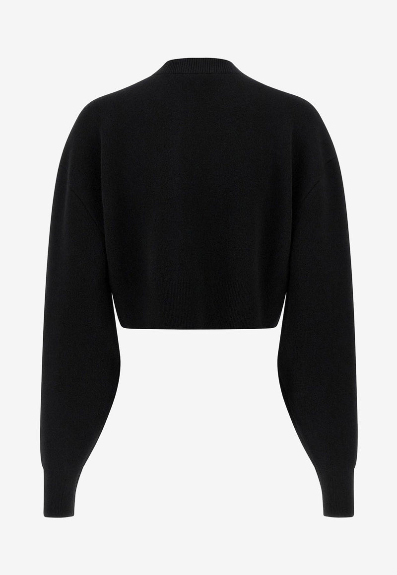 Tom Ford Sculptural Cropped Sweater Black MAK1414YAX983LB999_Black_30005185
