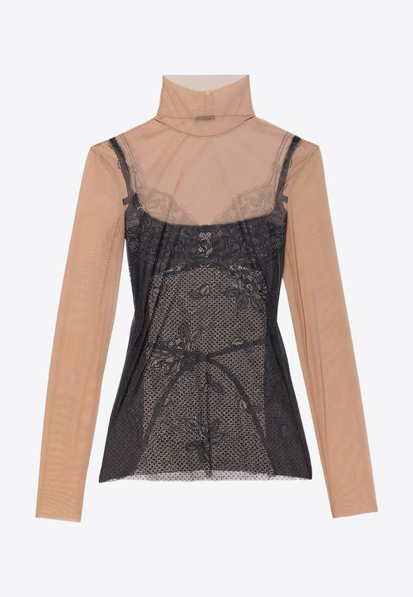 Balenciaga Trompe L'oeil Lingerie High-Neck Top Black 8292144F4B4_1094_BLACK/LIGHT BEIGE_32772878