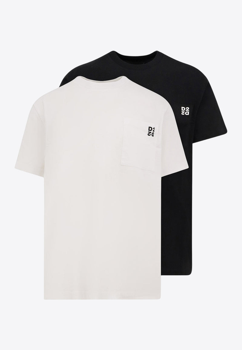 Dsquared2 Logo Crewneck T-shirts - Set of 2 Multicolor S74GD1475D20033963_Black_29841044
