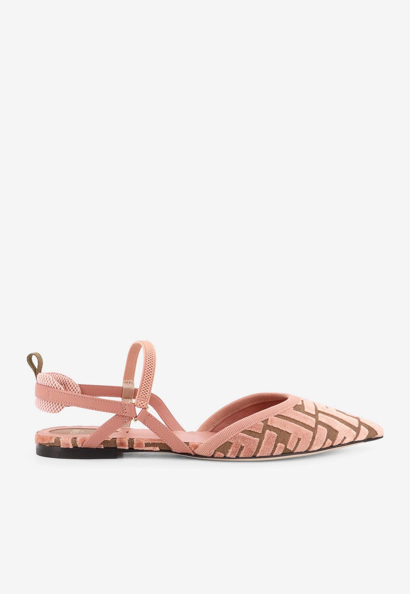 Fendi Colibrì FF Jacquard Velvet Slingback Flats Pink 8J8463AOTPF1TPJ_BEI.MACAR+PINK+ROSE_29851343