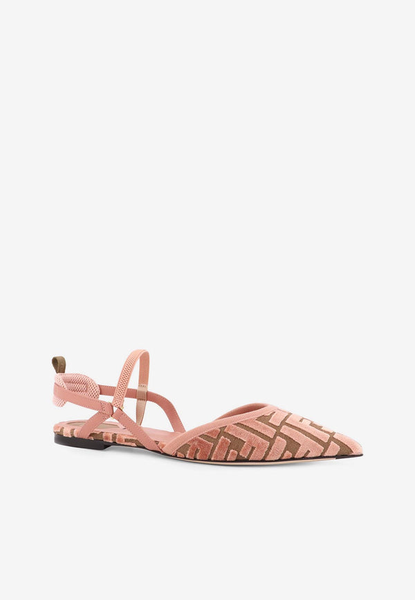 Fendi Colibrì FF Jacquard Velvet Slingback Flats Pink 8J8463AOTPF1TPJ_BEI.MACAR+PINK+ROSE_29851343