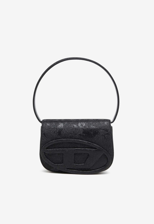 Diesel Oval-D Logo Glittered Shoulder Bag Black X08396P5126T8013_Black_29844221