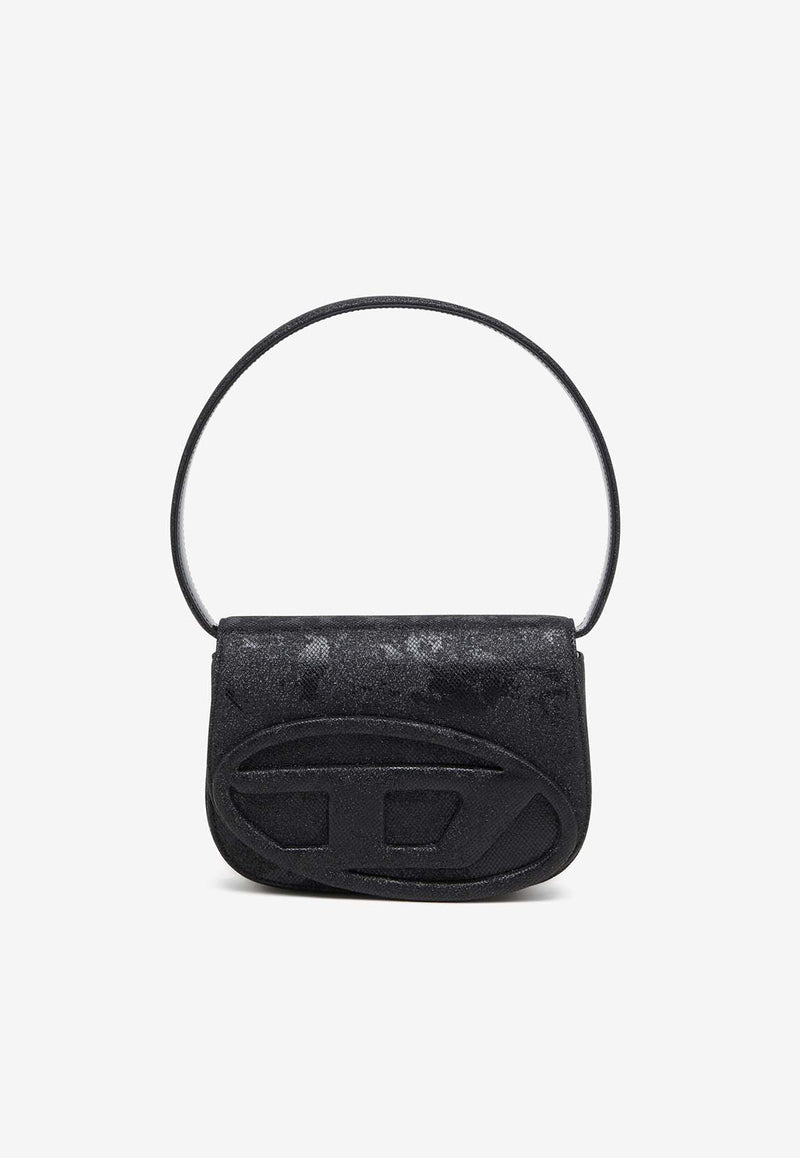 Diesel Oval-D Logo Glittered Shoulder Bag Black X08396P5126T8013_Black_29844221