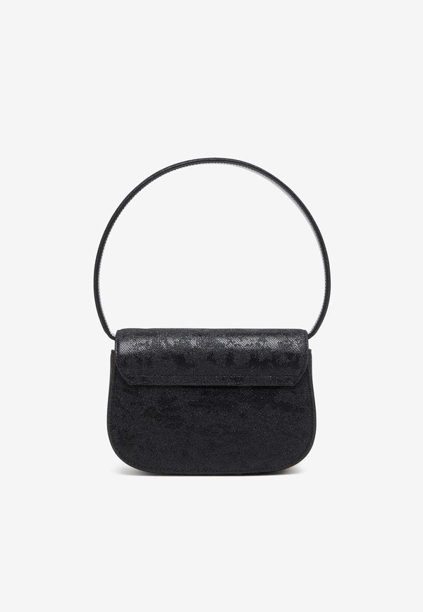 Diesel Oval-D Logo Glittered Shoulder Bag Black X08396P5126T8013_Black_29844221