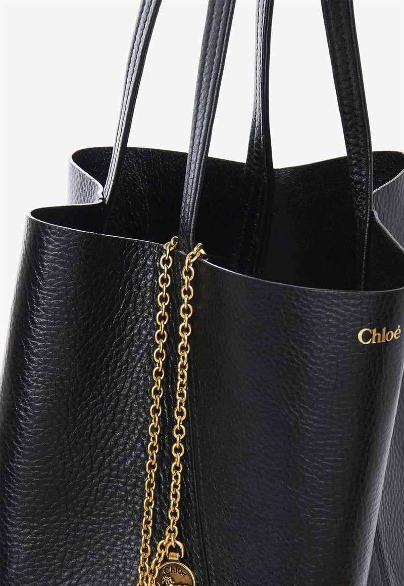 Chloé Spin Grained Leather Tote Bag Black CHC25SS811N84001_Black_30004996