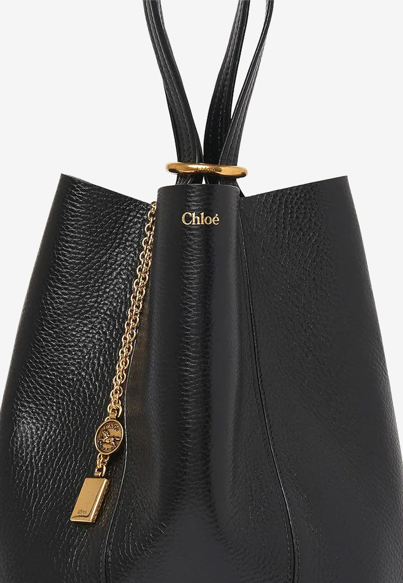 Chloé Spin Grained Leather Tote Bag Black CHC25SS811N84001_Black_30004996