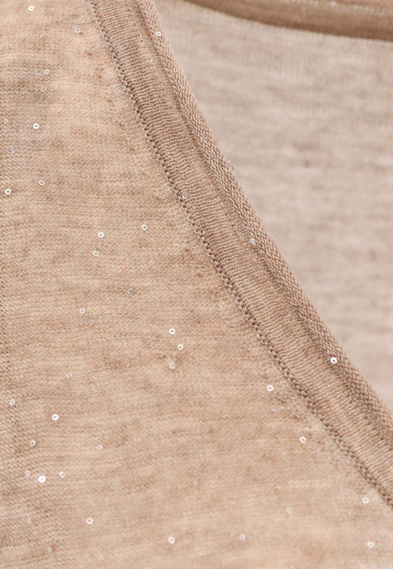 PINKO Salomone V-neck Wool Sweater Beige 105400A2PMD23_Beige_29845447